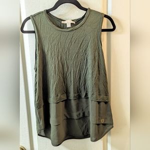 Michael Kors olive layered tank top